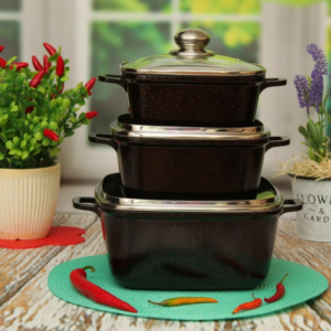 Marble-coated saucepan set 6 pieces Benson BN-371