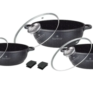 Edenberg 6-piece saucepan set with marble non-stick coating and lids EB-8160