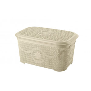 Корзина для зберігання з кришкою Asude Plastik 35 л ASD167-беж