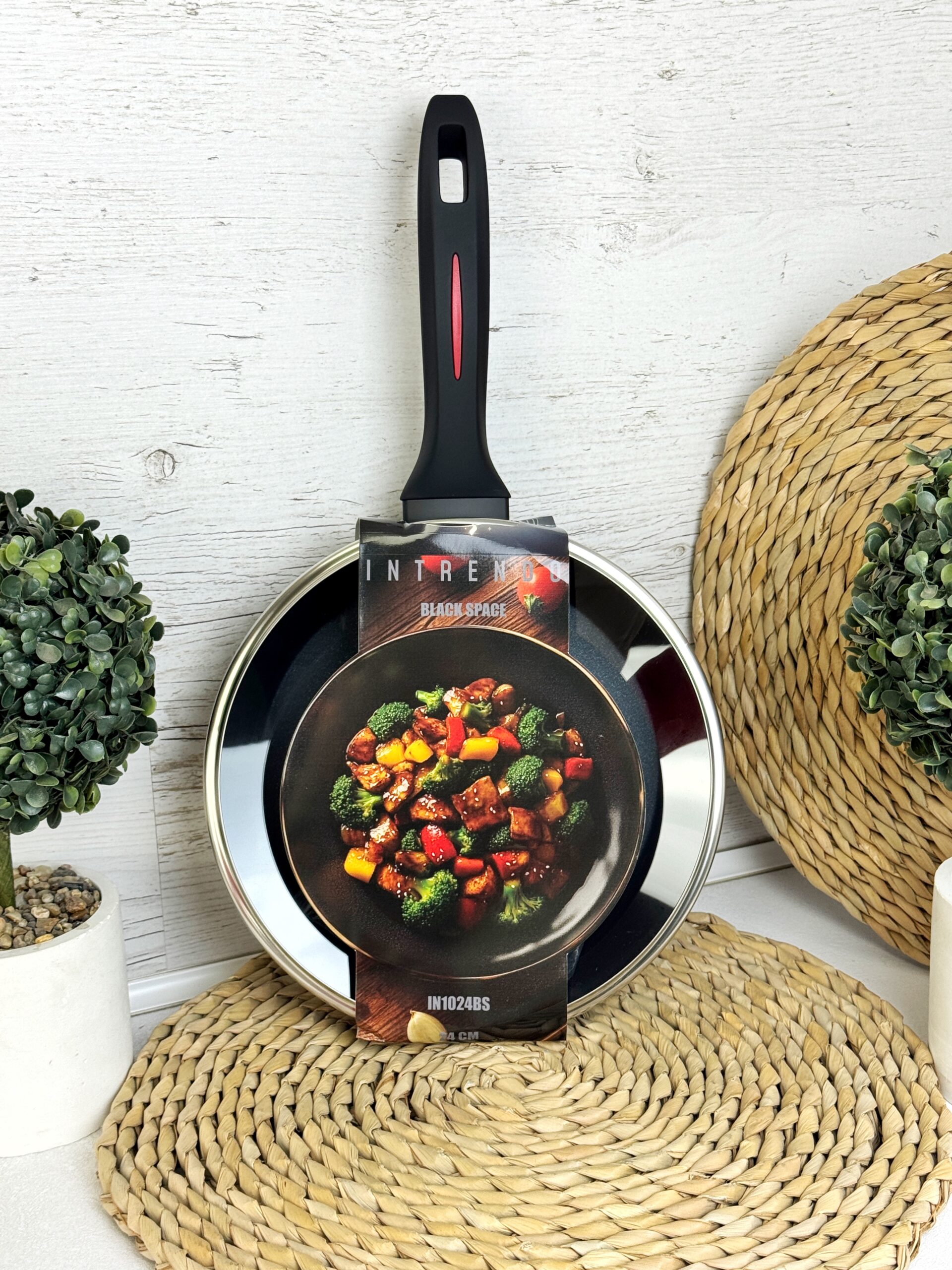 24 cm deep frying pan with lid Intrendo Black Space IN1024BS - Image 4