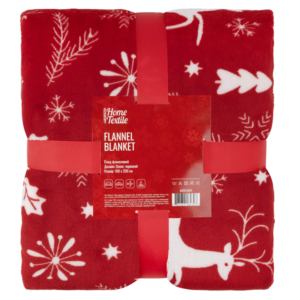 Ardesto Christmas Flannel plaid 160x200cm, 100% polyester, deer, red ART0126PB