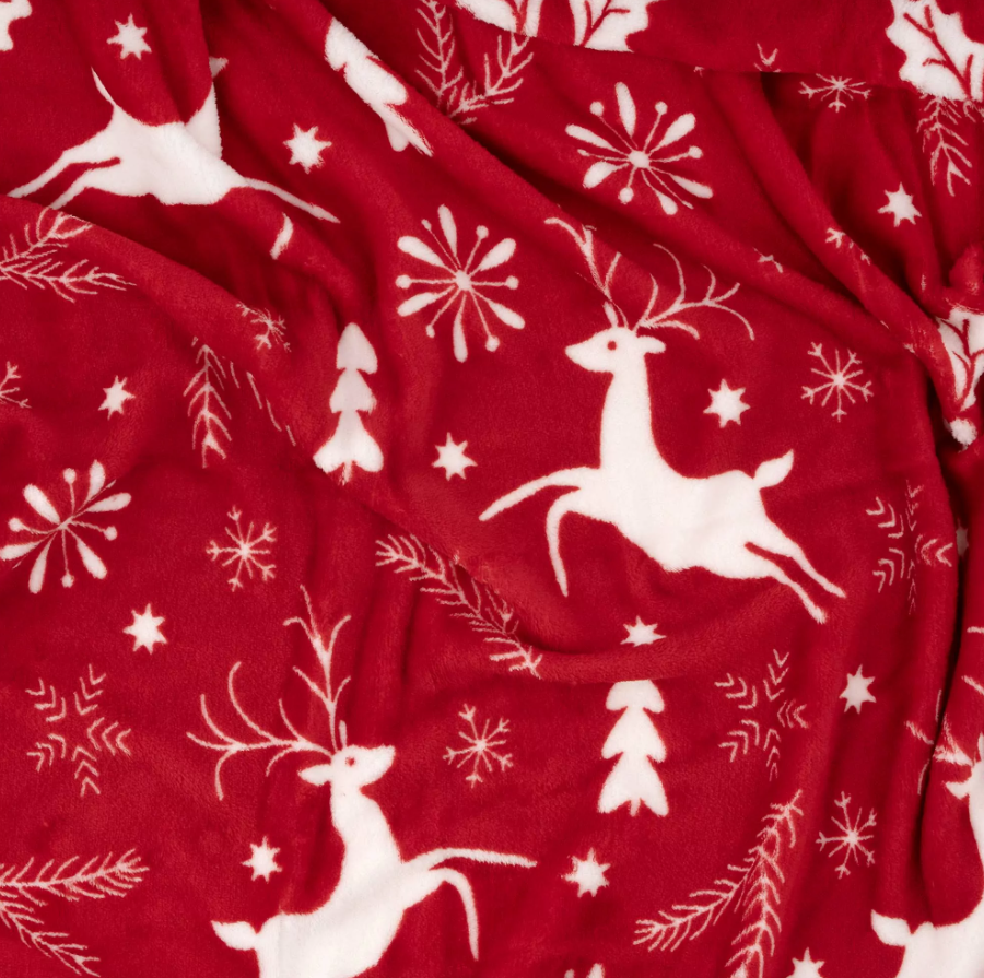 Плед Ardesto Christmas Flannel 160х200см, 100% поліестер, олені, червоний ART0126PB - Зображення 3