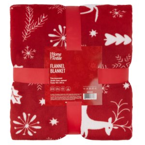 Плед Ardesto Christmas Flannel 160х200см, 100% поліестер, олені, червоний ART0126PB