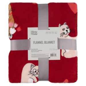 Ardesto Flannel plaid 160x200cm, 100% polyester, cats with hearts ART0124PB